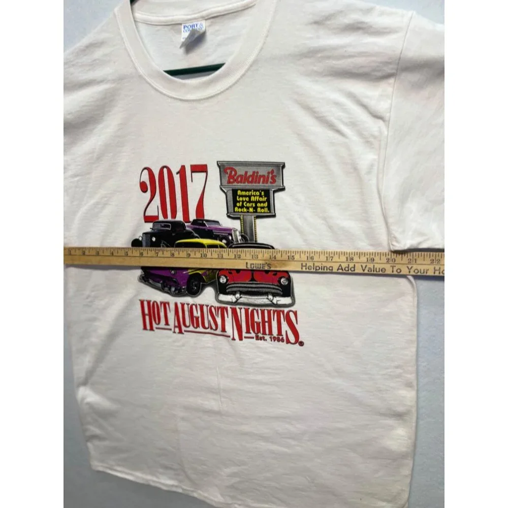 Hot August Nights Racing 2017 Baldini's Rock N Roll T-Shirt Short Sleeve Large - Picture 4 of 8